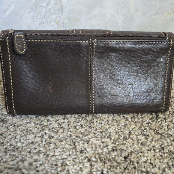 Vintage Fossil Dark Brown Leather Wallet - Picture 3 of 8